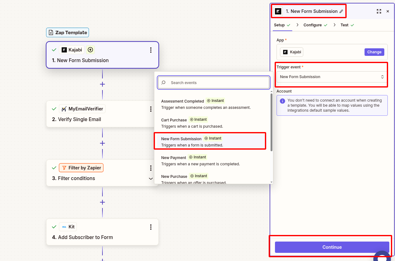 Kajabi trigger configuration