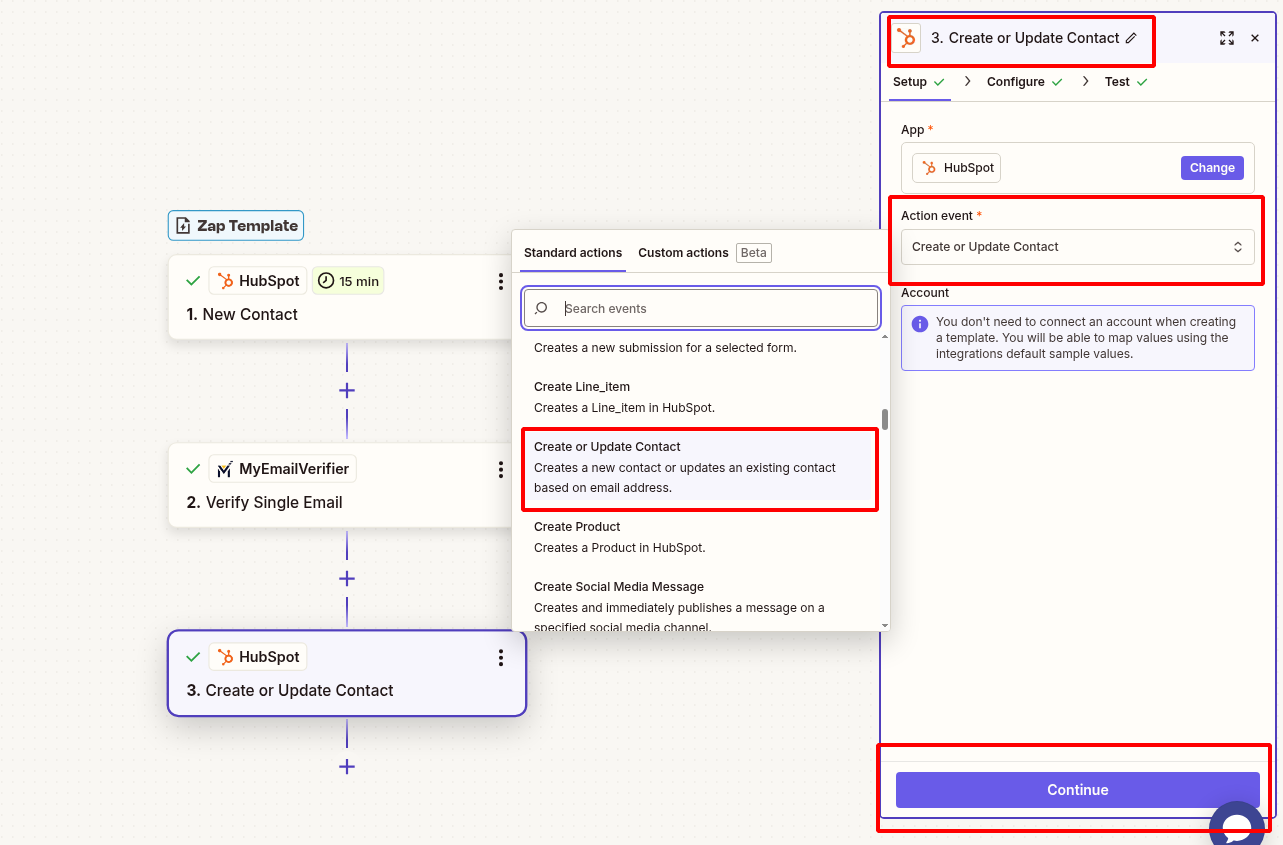Update HubSpot contact with verification results