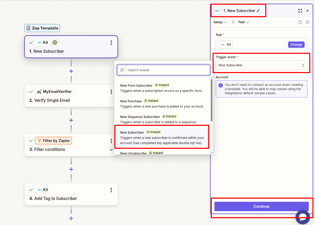 ConvertKit trigger setup